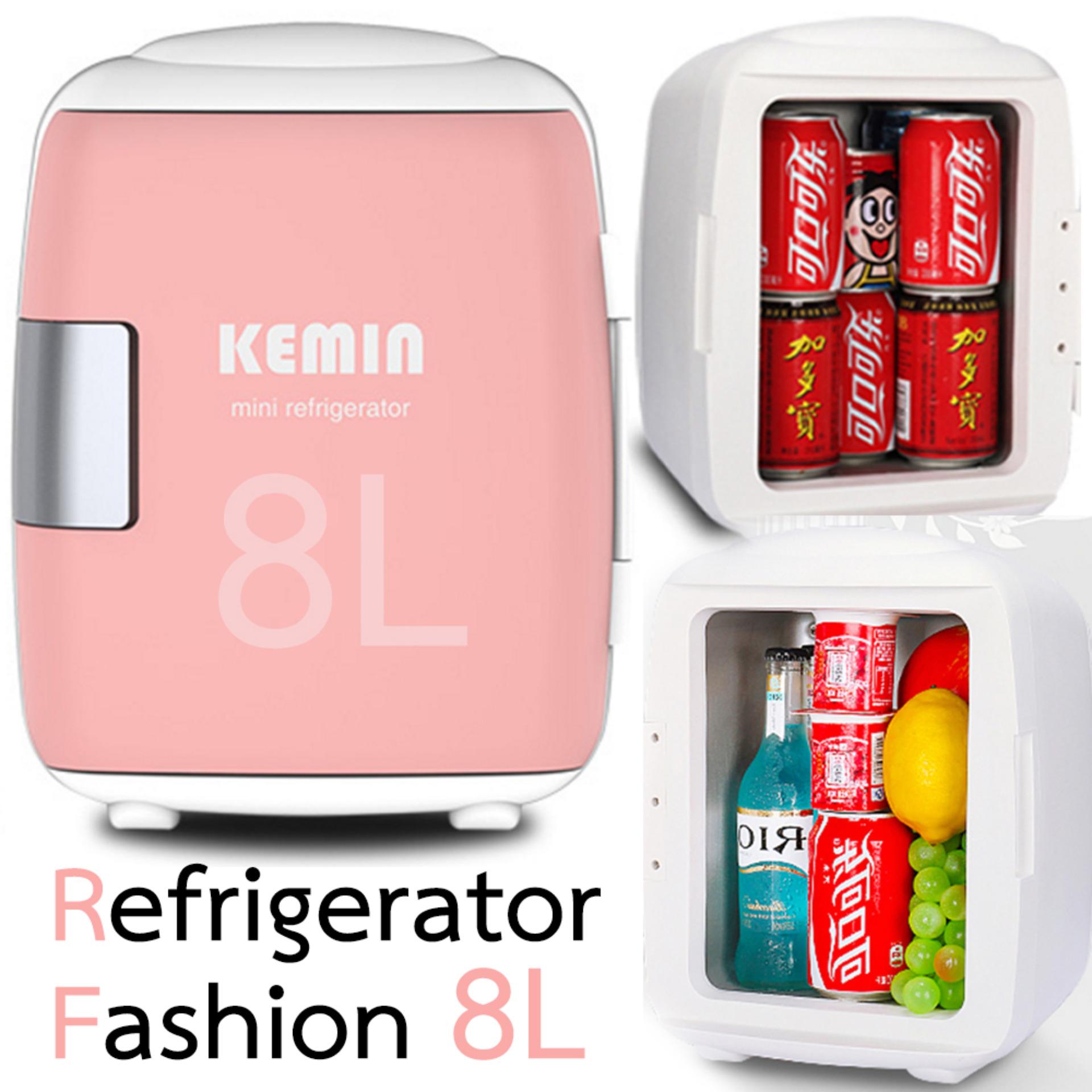 Hot item Mini-Refrigerator Fashion 8L ตู้เย็นแฟชั่นมินิ 8 ลิตร (ไฟบ้าน+ไฟรถ)- Orange