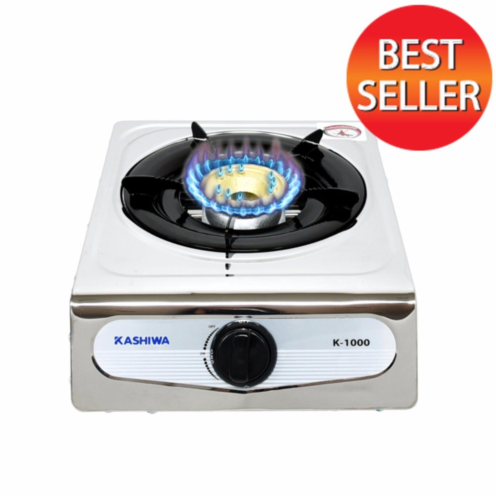 KASHIWA เตาแก๊สหัวเดี่ยวหน้าสแตนเลส (หัวทองเหลือง) K-1000