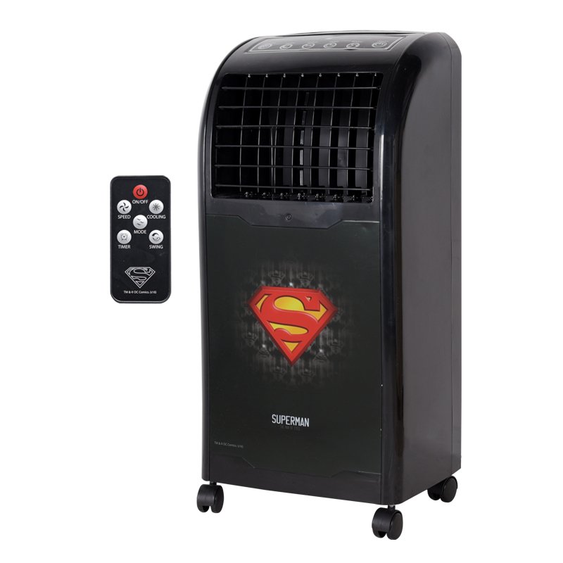 KOOL+ พัดลมไอเย็น พร้อมรีโมทคอนโทรล ลิขสิทธิ์ ลาย SUPER MAN Red  รุ่น AB-604