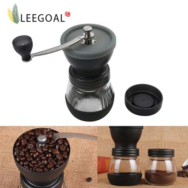 Leegoal เครื่องบดอเนกประสงค์ แบบมือหมุน สีดำ
