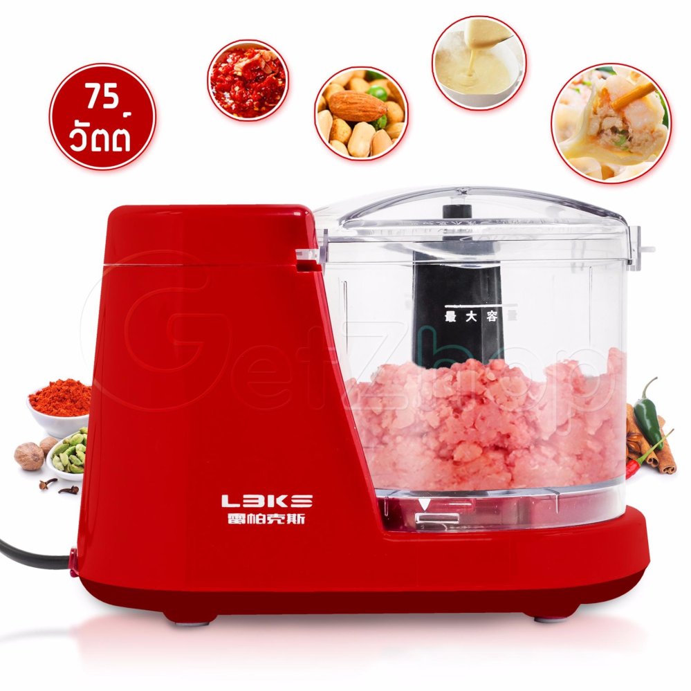 Letshop  เครื่องบดสับไฟฟ้า ELECTRIC CHOPPER LEIBOKISS รุ่น J01 (สีแดง)