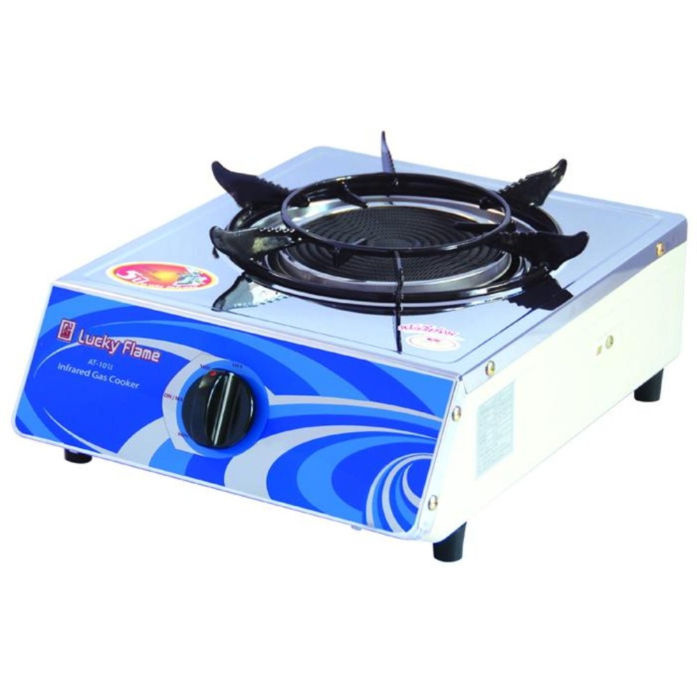 Lucky flame เตาแก๊สตั้งโต๊ะ อินฟาเรด 1 หัวเตา AT-101I - silver/blue