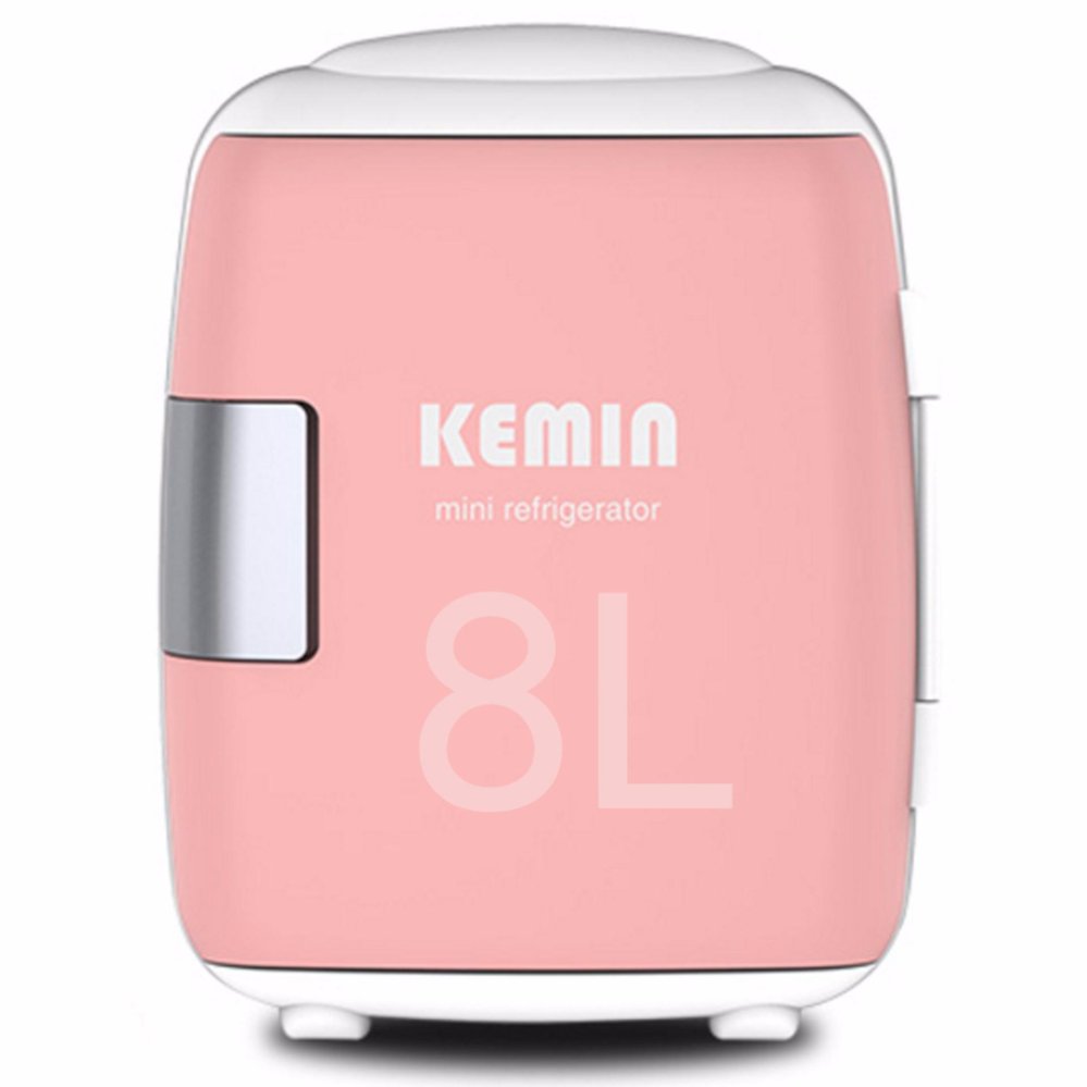 shop108 Mini-Refrigerator Fashion 8L ตู้เย็นแฟชั่นมินิแบบพกพา 8 ลิตร (ไฟบ้าน+ไฟรถ)- Orange