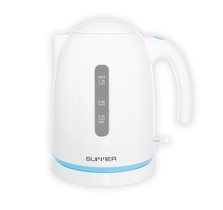ดูภาพ Summer กาต้มน้ำไฟฟ้า ขนาด 1.2 ลิตร รุ่น SU0472 (สีฟ้า) เพิ่มเติม Summer กาต้มน้ำไฟฟ้า ขนาด 1.2 ลิตร รุ่น SU0472 (สีฟ้า)
