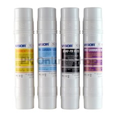 VISOR HYUNDAI ชุดไส้กรอง Inline Water Filter Set C ALKALI WATER (Sediment+Pre carbon+Nano pH+Post carbon)  