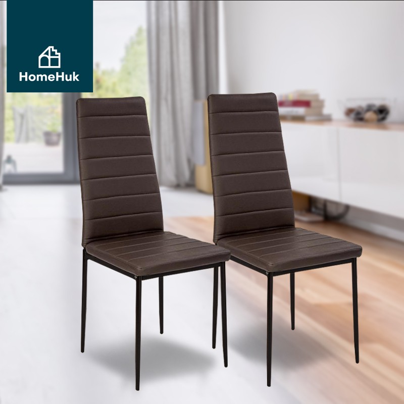 [1แถม1] HomeHuk เก้าอี้กินข้าวเบาะหนัง ขาเหล็ก 37x40.5x95 cm รับน้ำหนัก120 kg เก้าอี้กินข้าว เก้าอี้ทำงาน เก้าอี้ โฮม