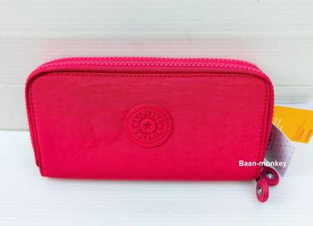 KIPLING ของแท้เบลเยี่ยม กระเป๋าเงิน Kipling Uzario Cherry Pink