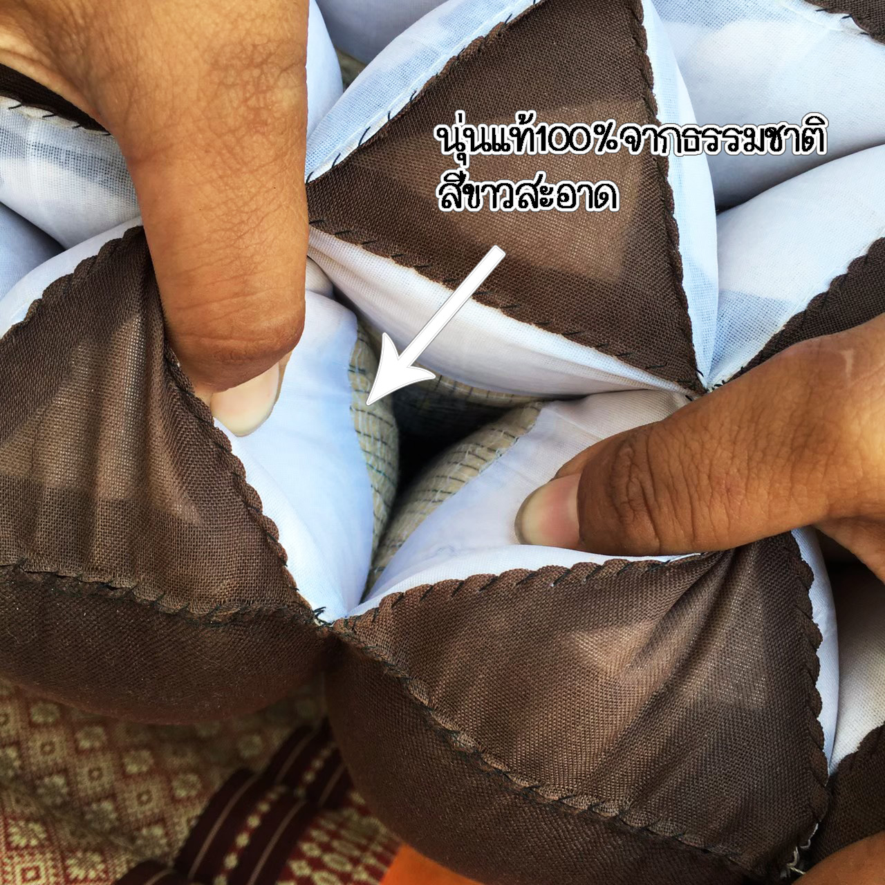 Handmade Thai Cotton Bolster Pillow - Kapok Filled - Aqua - Meditation & Yoga Cushion