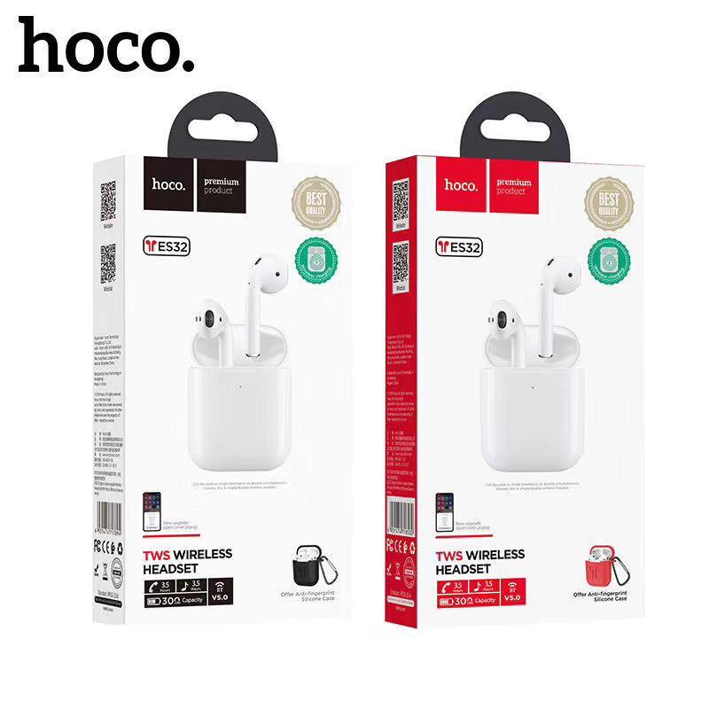 Hoco แท้100% ES32 Tws บลูทูท เวอร์ชั่น 5.0 เชื่อมต่ออัตโนมัติ กล่องชาร์จ Wirelessได้ (แท้100%)