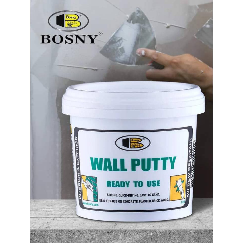 ส่งฟรี BOSNY กาวโป๊วอุดรอยร้าว 0.5 กก. สีโป๊วปูน บอสนี่ วอลพุตตี้ Bosny Wall Putty โป๊วกำแพง เคมีโป้ว อุดซ่อมรอยแตกร้าว รอยเจาะ  มีเก็บเงินปลายทาง