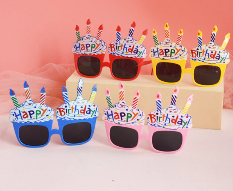 แว่นHBD คัพเค้กปักเทียน แว่นวันเกิด แว่น แว่นตา แฟนซี ปาร์ตี้ วันเกิด พร็อพวันเกิด แว่นแฟนซี Happy Birthday Fancy  Glasses