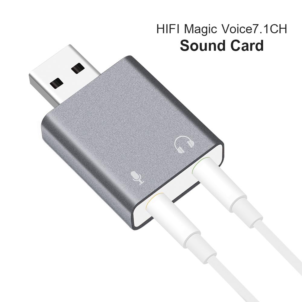External USB Sound Card Ultra-portable HIFI Magic Voice 7.1CH Microphone-in Audio-out port Free Drive Plug Sound Card