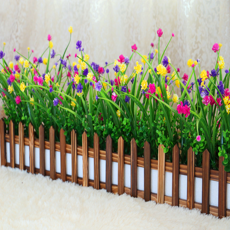 ดอกไม้จำลองปลอมดอกไม้ใบหญ้าไม้แท้ป้องกันการกัดกร่อนรั้วการจัดดอกไม้เซตหน้าต่างการตกแต่งที่รับแขก 58 เครื่องประดับสีเขียวพืช