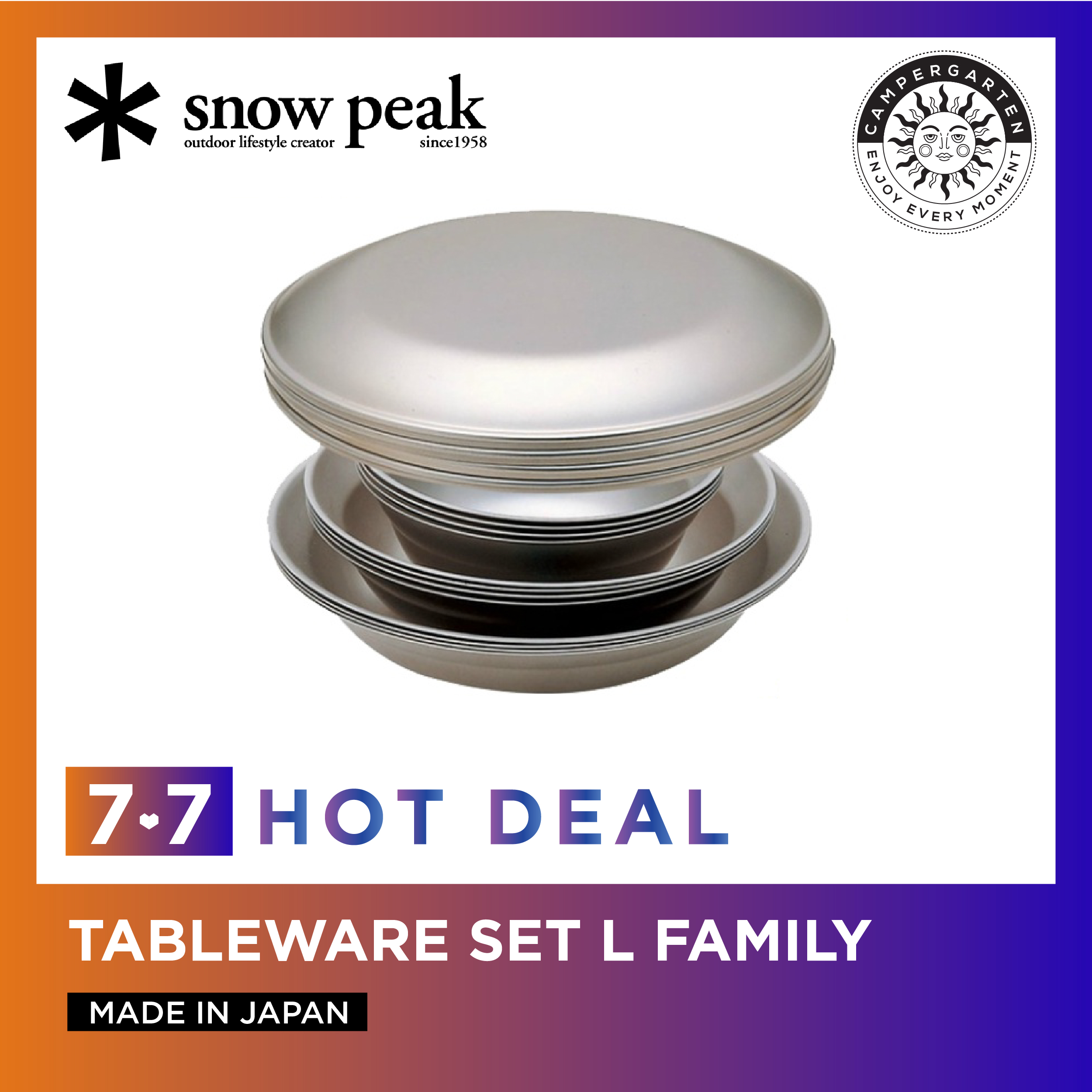 Snow Peak ชุดจาน Tableware Set L Family 16 ใบ (พร้อมส่ง) Campergarten