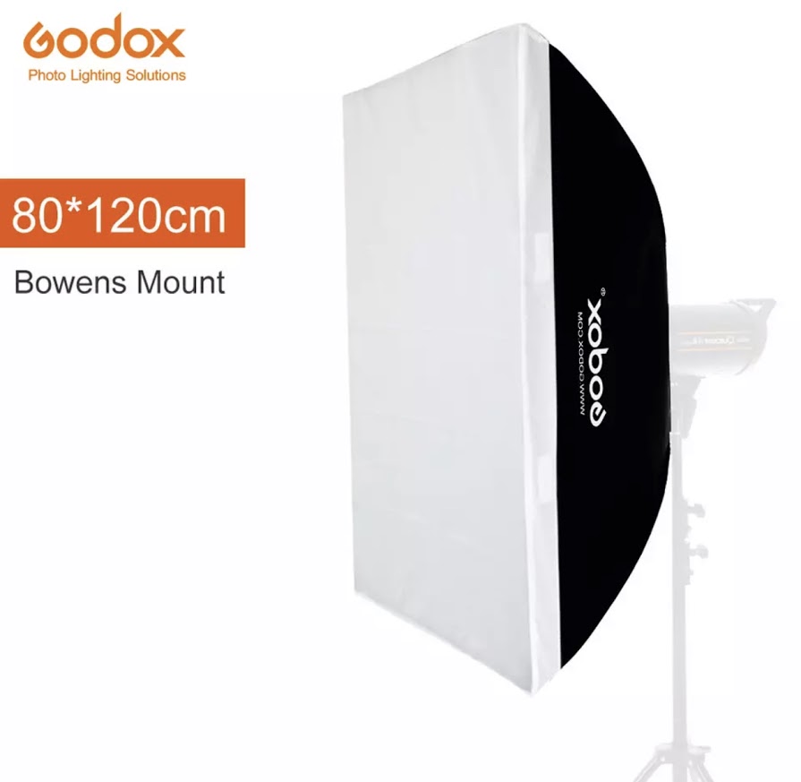 พร้อมส่ง Godox softbox 80*120 ซม. แบบพกพารูปสี่เหลี่ยมผืนผ้าสตูดิโอ Strobe Softbox Bowens Mount สำหรับสตูดิโอแฟลช