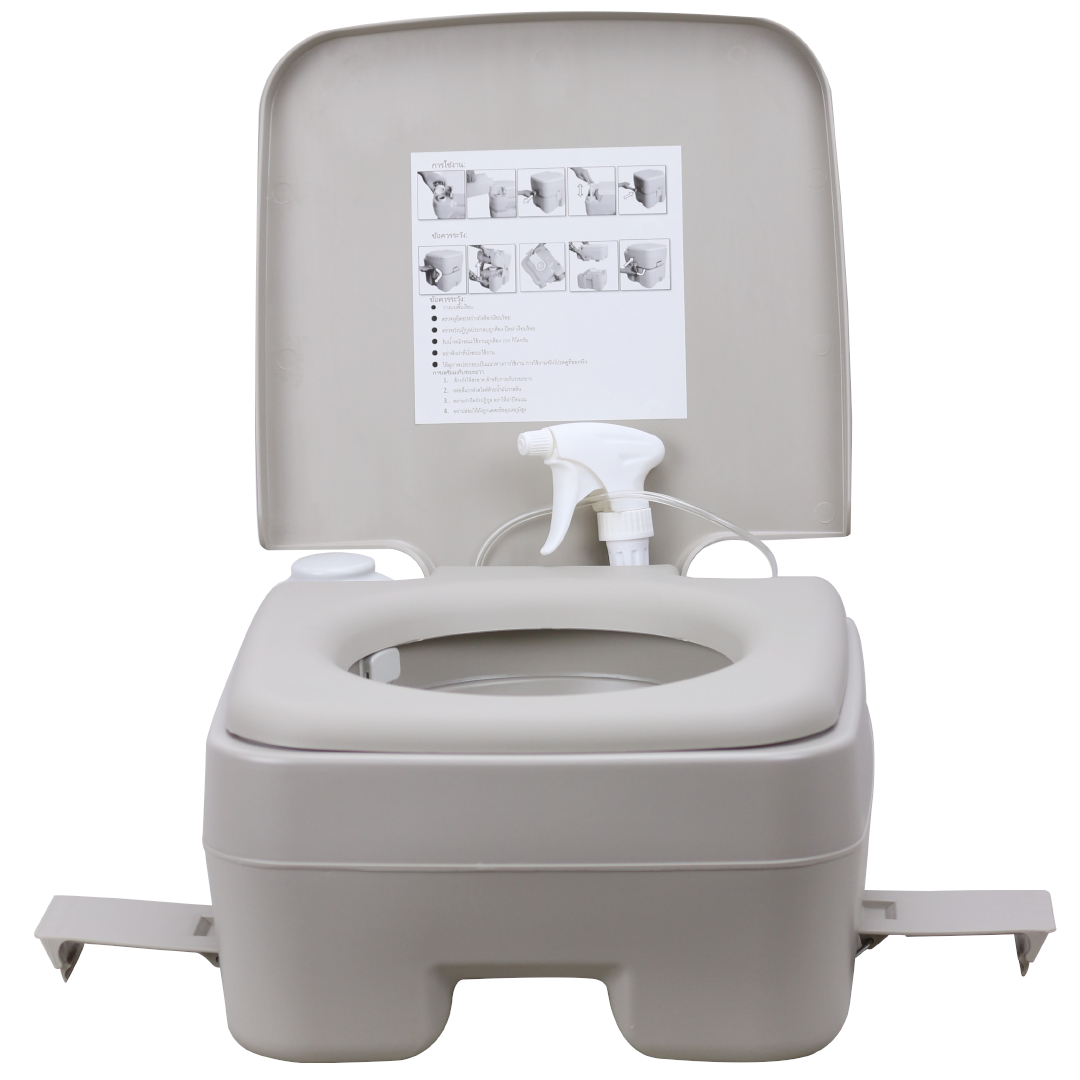 Ultimatecare สุขาเคลื่อนที่ ส้วมเคลื่อนที่ ส้วมพกพา สุขภัณฑ์เคลื่อนที่ สุขาพกพา ชักโครก กระโถน ชักโครกพกพา (สีเทา) Portable toilet  รุ่นประหยัด 20