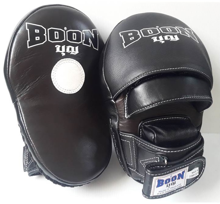 BOON focus mitts Punching FMLC Dark Brown Training Muay Thai MMA K1 เป้ามือบุญ มวยไทย แบบโค้ง สีน้ำตาลเข้ม สำหรับเทรนเนอร์ ในการฝึกซ้อมนักมวย