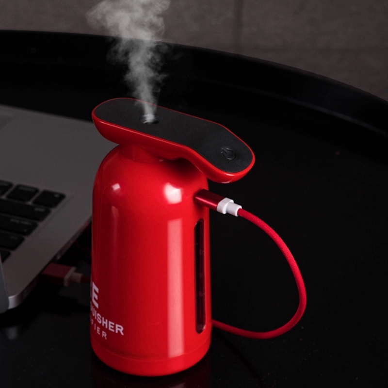 250ML Fire Extinguisher Ultrasonic Air Humidifier Aroma Essential Oil Diffuser for Home Car USB Fogger Mist Maker Red Singapore