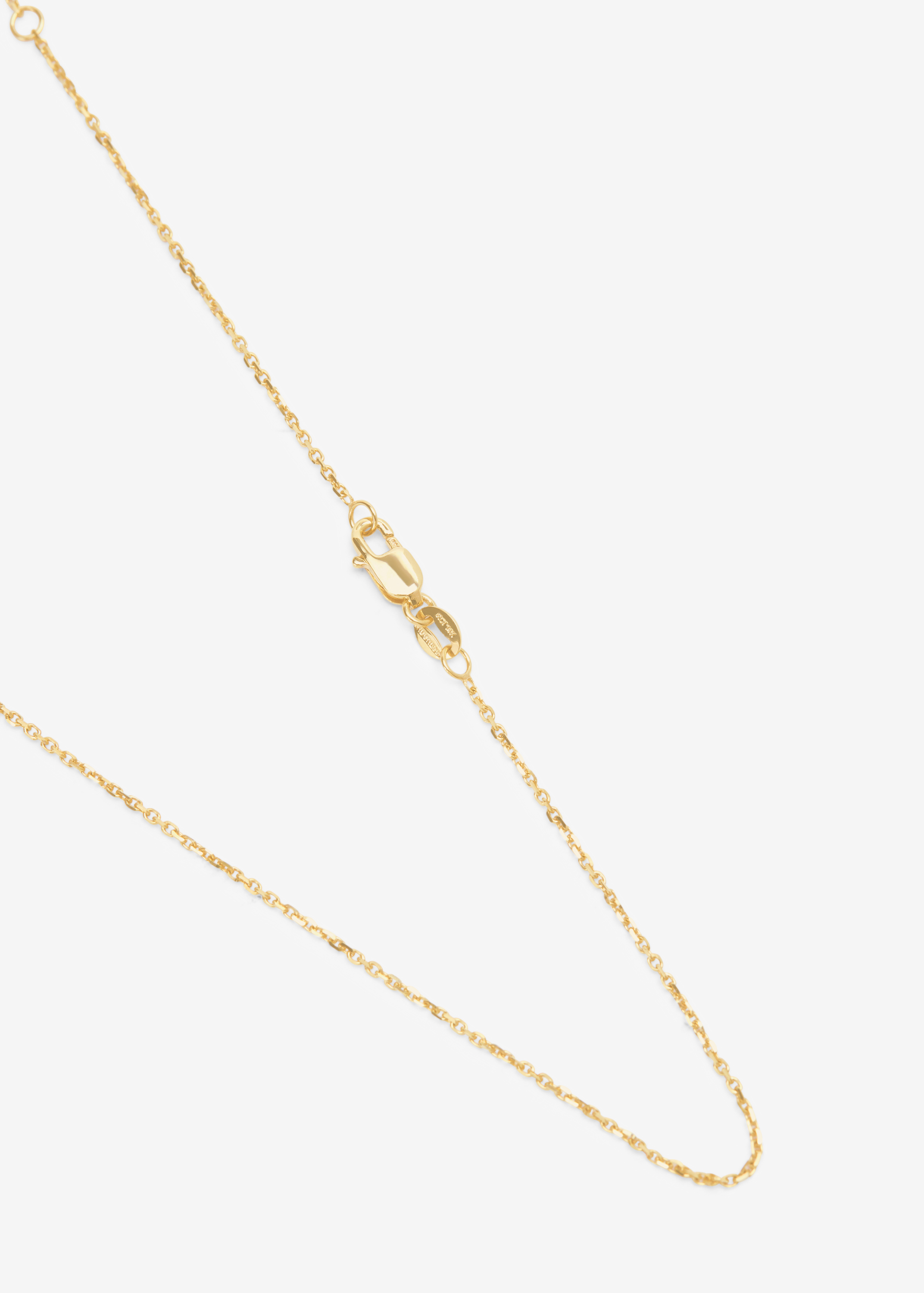 สร้อยคอโซ่ทองคำแท้เคเบิ้ลปรับความยาวได้ 14K ขนาด 1.1 มม  14K Yellow Gold Cable Adjustable Chain Necklace Length Size  1.1mm