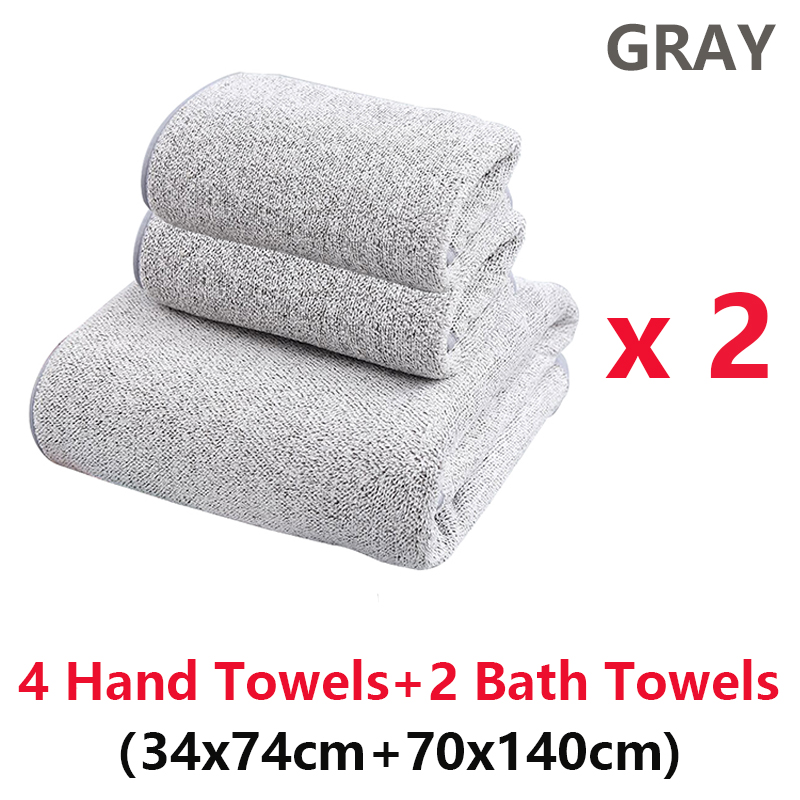 2/4 Pcs Bamboo Charcoal Coral Velvet Bath Towel For Adult Soft Absorbent  Quick-Drying Towel Home Bathroom Microfiber Towel Sets - AliExpress