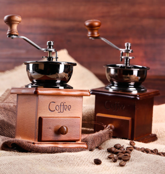 เครื่องบดกาแฟมือหมุน Coffee Grinders เครื่องบดกาแฟไม้ เครื่องบดกาแฟ เครื่องบดเมล็ดกาแฟ มือหมุนไม้ ฟันบดเหล็ก