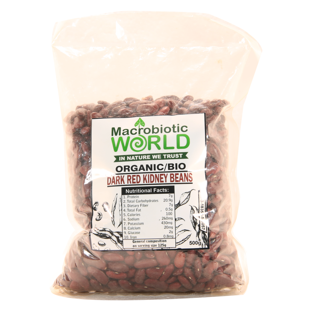 Organic/Bio Dark Red Kidney Beans | เมล็ดถั่วแดง 500g