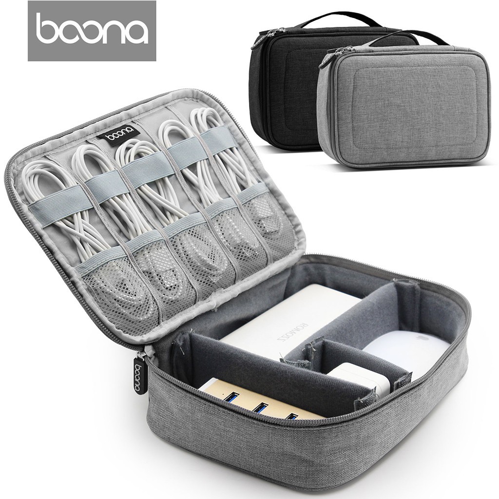 baona Travel USB Cable Charger Organizer Case Electronic Gadget Wire