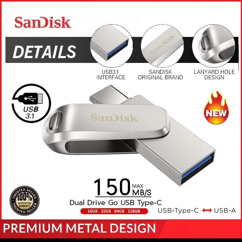 Sandisk Flash Drive Ultra Dual Drive Luxe Usb Type C Sdddc4 Usb31 Pendrive 1tb 512g 256g 128g 9634