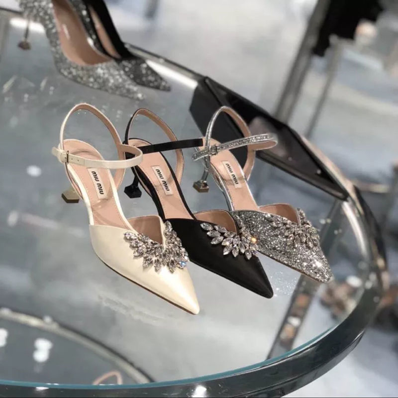 TAVIMART  -  New Rhinestone Luxury Sandals Women Summer Fashion Open Toe High Heeled Women Shining Crystal Dress Shoes Sandalias De Mujer
