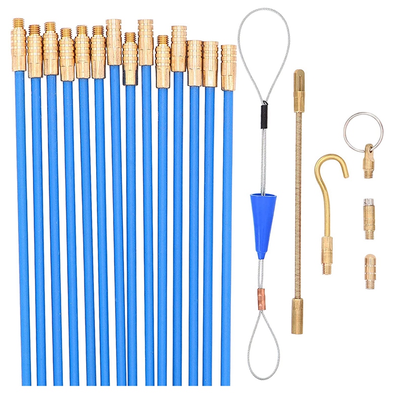 Fiberglass Fish Tape Cable Rods,Electrical Wire Running Push/Pull Kit