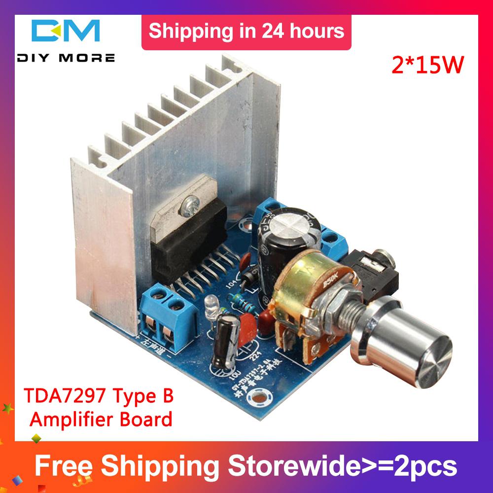 Original Diymore TDA7297 Type B Amplifier Board AC/DC 12V 2x15W Digital
