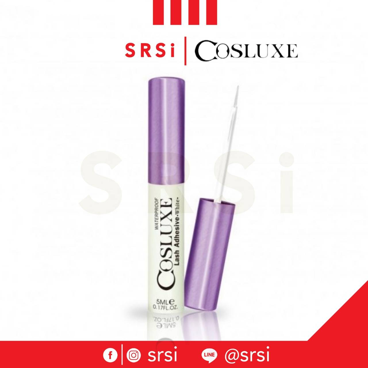 Cosluxe Lash Adhesive White Waterproof (5ml) : คอสลุค กาว กาวติดขนตาปลอม กาวติดขนตา x 1 ชิ้น       SRSi