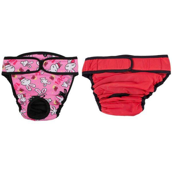 2pcs Dog Panties Dog Pants Dog Diaper Hygiene Pants, Size XL - Pink & Red