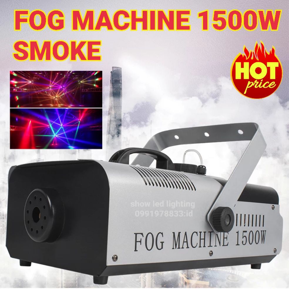 Smoke 1500w Fog machine สโมค1500w มีรีโมท เครื่องทำควัน เครื่องทำไดรไอซ์ สำหรับไฟดิสโก้เลเซอร์