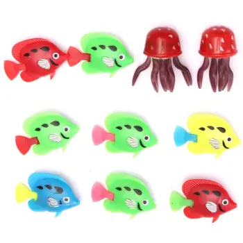 ข้อมูล 10PCS Bright Colourful Plastic Fish&Sea Creatures for Bubble Tube Lamp Aquarium - intl พันทิป