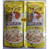 INABA Dog Pouch อาหารเปียก สุนัข แบบซอง เนื้อสันในไก่ผสมชีส และผักในเยลลี่ TW-08 สีเหลือง ซองละ 40g ( 3 units )
