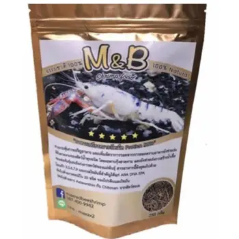 รีวิว M&B อาหารกุ้งเพรียงทรายอัดเม็ด โปรตีนสูง 51% ชนิดซอง 120g. รีวิว