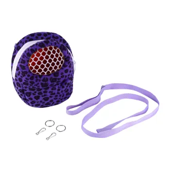   Pet Carrier Hamster Rat Ferret Sleeping Outgoing Packet Bag (Leopard Purple S) - intl pantip