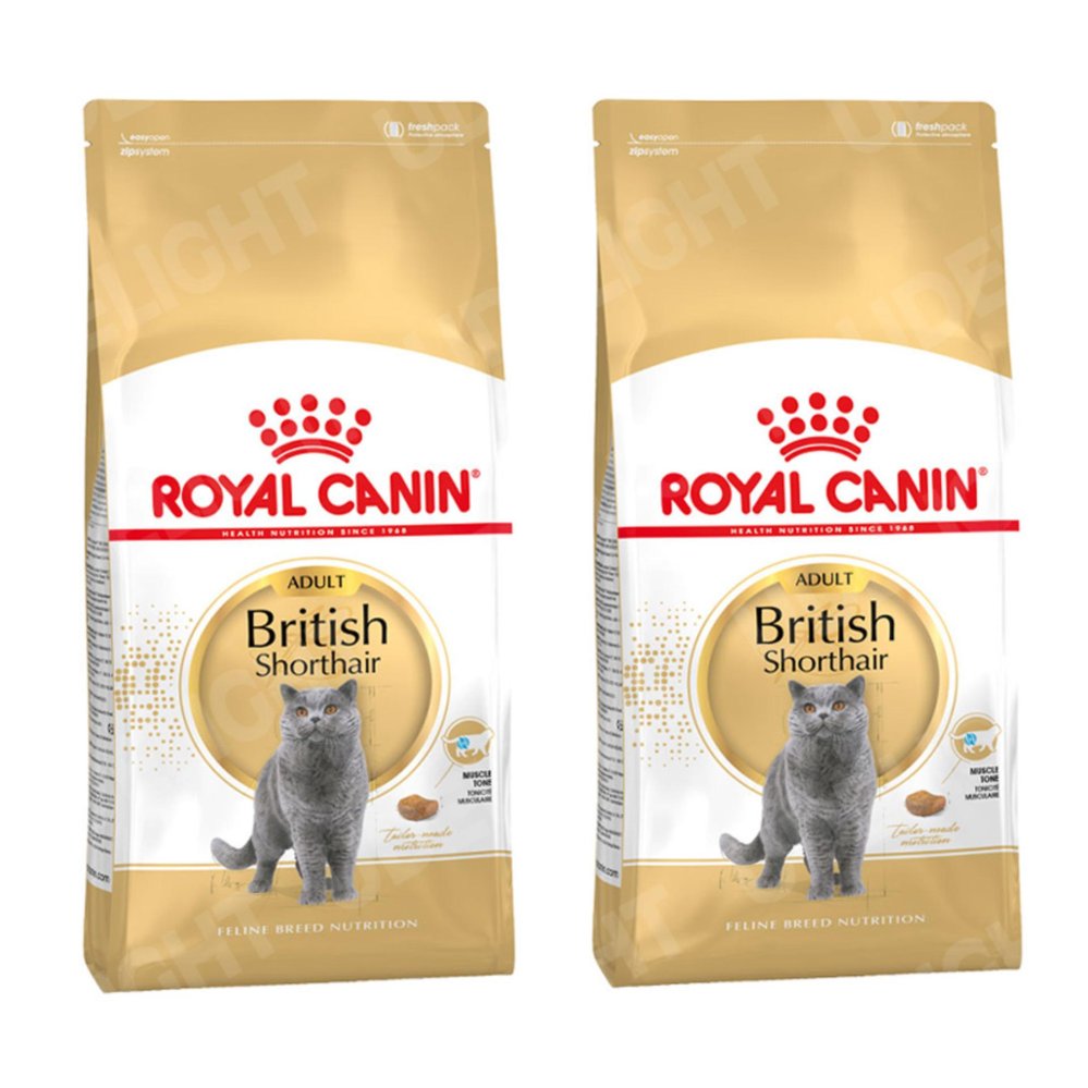 Royal Canin British Shorthair Adult Cat Food 2Kg (2 bags) รอยัล คานิน อาหารแมวโต พันธุ์บริติชขนสั้น 2กก. (2 ถุง)