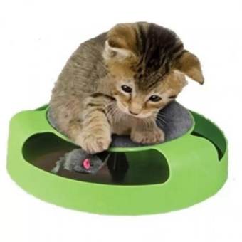 VAUKO :CATCH THE MOUSE ของเล่นแมวไล่จับหนู (สีเขียว) รุ่น CAT TOY-001 