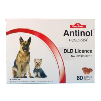 ข้อมูล Vetz Petz Antinol อาหารเสริมลดอักเสบข้อสำหรับสุนัข  บรรจุ 60 caps ดีไหม