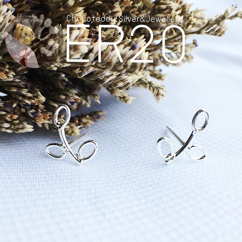 S925 ต่างหูเงินแท้ เพชร Cz ตุ้มหูเงินแท้ Er20 Er28 Sterling Silver Earrings Er27 2164