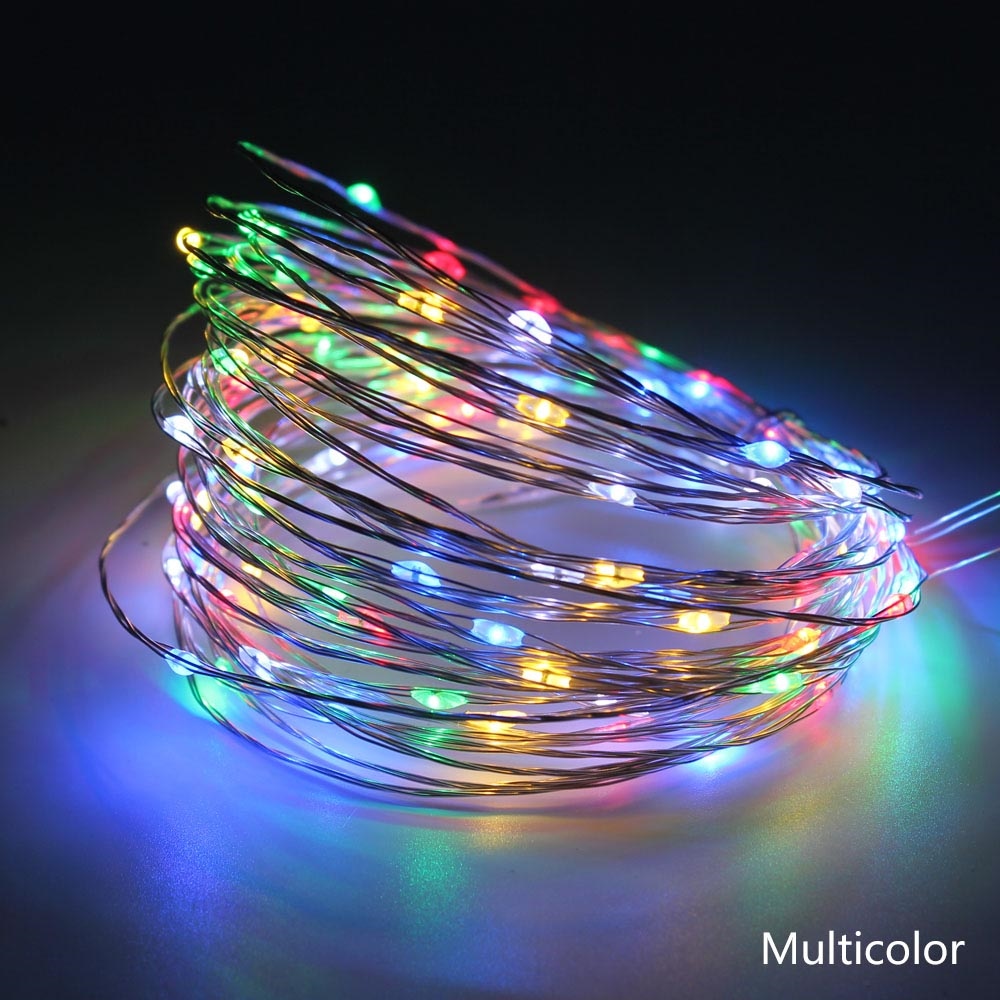 Set of 10 Silver Rainbow Led String of Lights main image 0