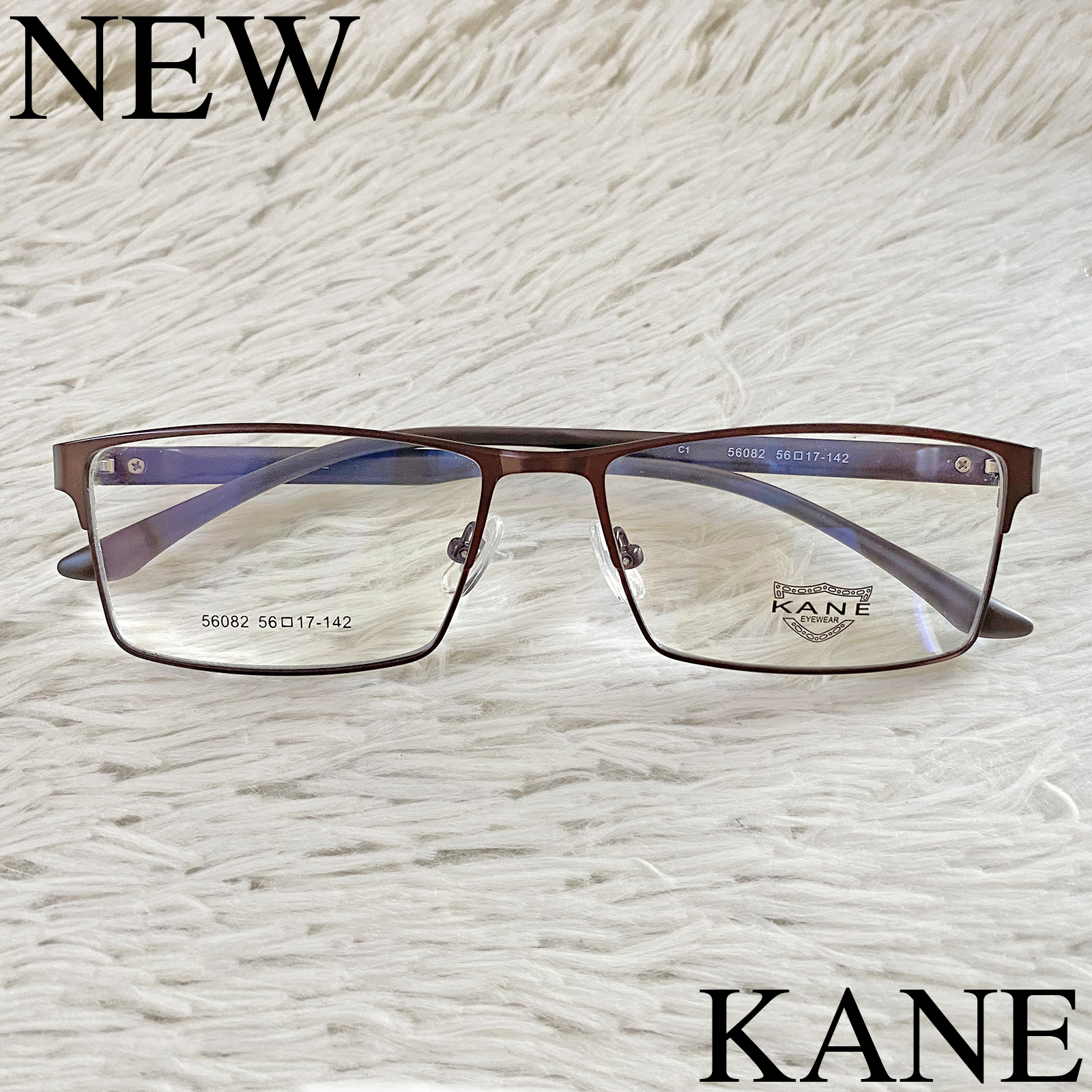 แว่นตาสำหรับตัดเลนส์ กรอบแว่นตา แว่นตา ชาย-หญิง Fashion รุ่น KANE 6082 กรอบเต็ม ทรงเหลี่ยม ขาข้อต่อ Stainless Steel