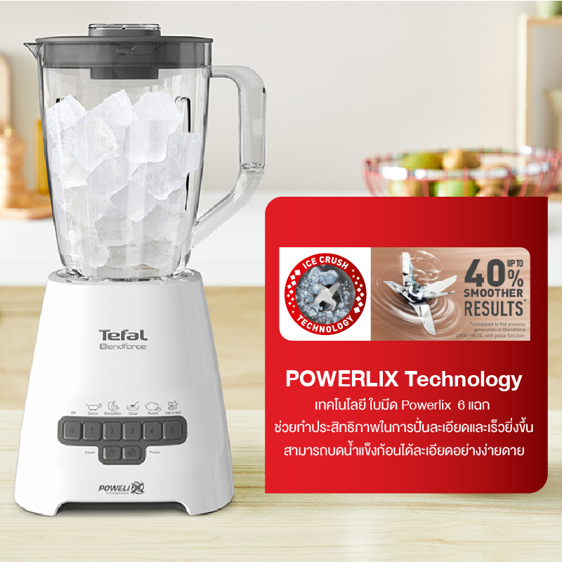 Tefal เครื่องปั่นน้ำผลไม้ Blendforce รุ่น BL478B66 เทคโนโลยี Ice Crush