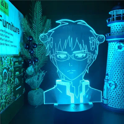 The Disastrous Life of Saiki K 3D Anime Lamp Led Illusion Nightlights 7 Color Changing Table Lamp For Christmas Gift