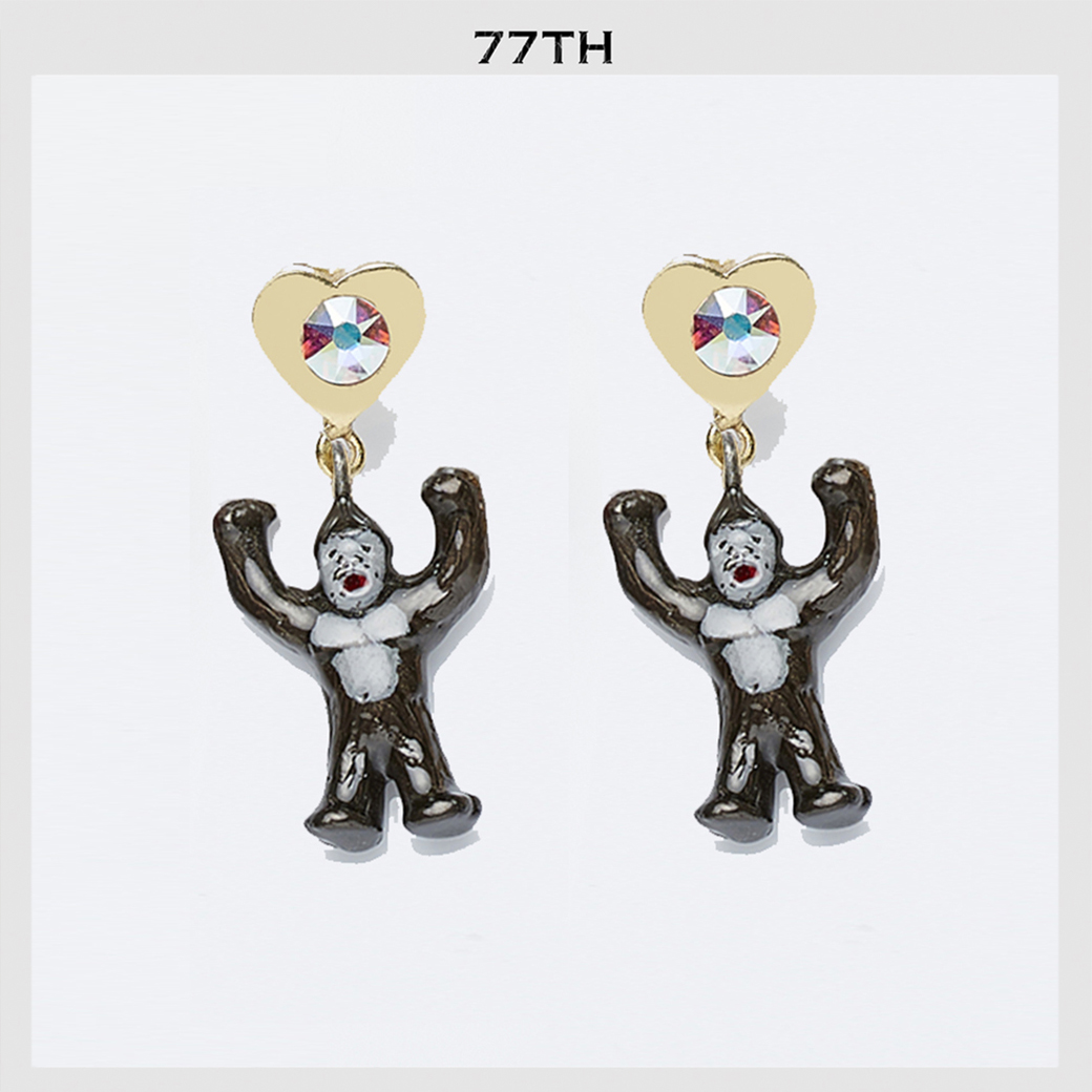 77th-kingkong earrings ต่างหูรูปคิงคอง ลงยาสี