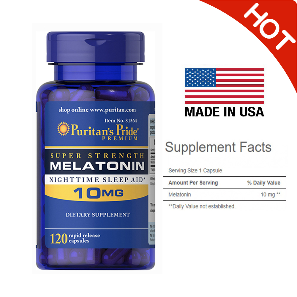 Puritan's pride Melatonin 10 mgจำนวน 120เม็ด เมลาโทนิน นอนหลับง่ายขึ้น นานขึ้น