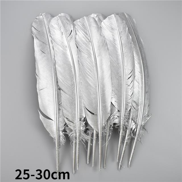 Gold Goose Feather Silver Turkey Plumes Handicraft Accessories Golden Duck  Feathers Table Centerpieces Wedding Party Decoration