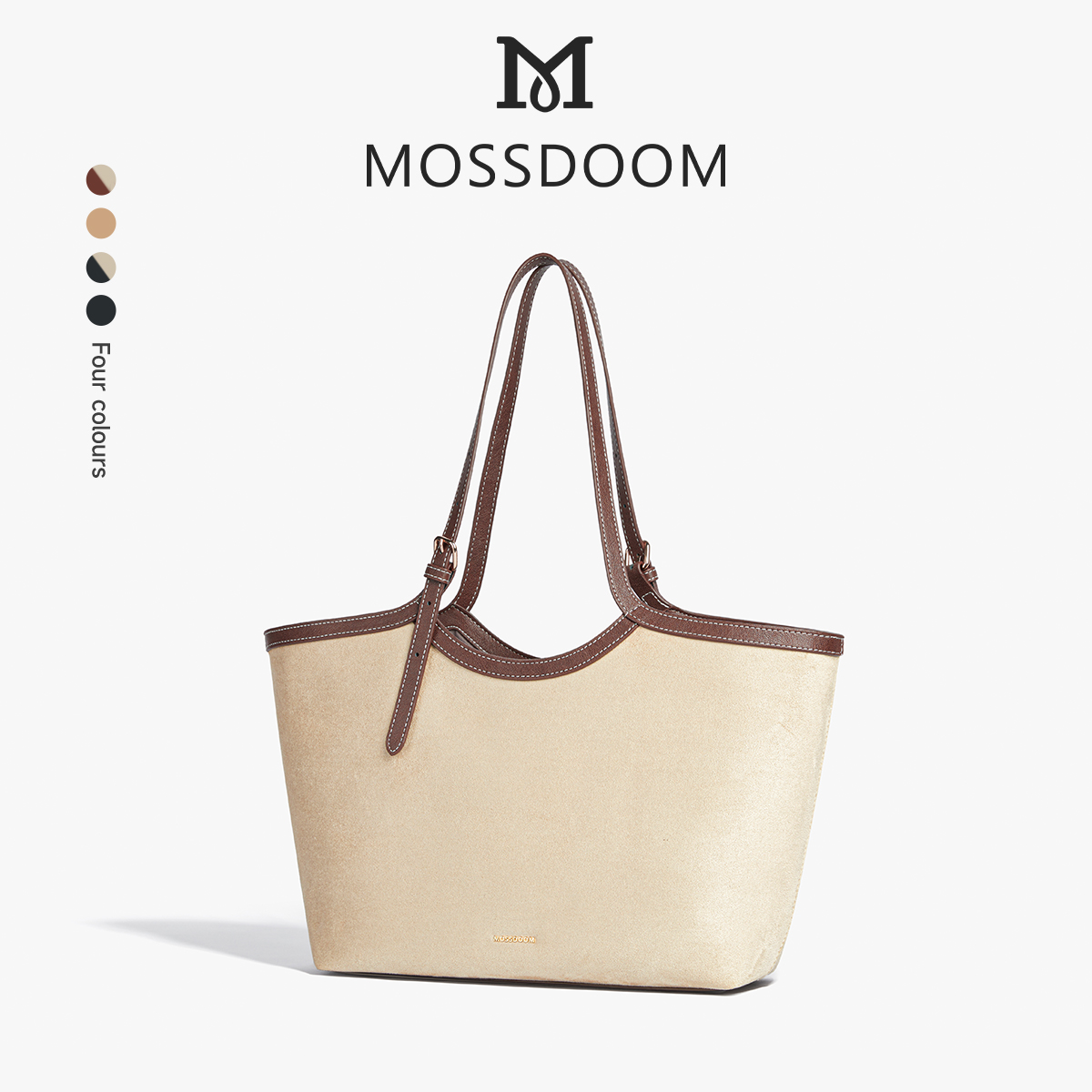 【Special off】MOSSDOOM Marvelle Bag túi dáng vải canvas viền da thiết kế tinh tế, sang trọng phong cách minimal